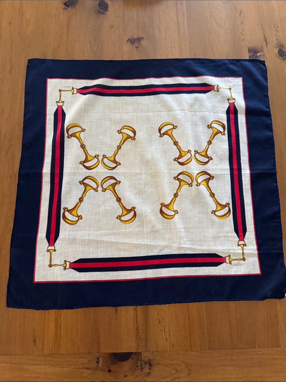 Vintage Gucci Horsebit Equestrian Scarf